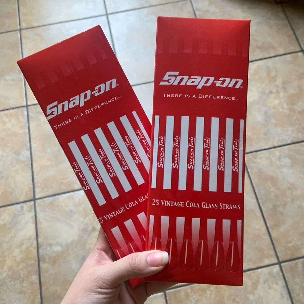 Vintage Cola Glass Straws [Snap-On Tools]
